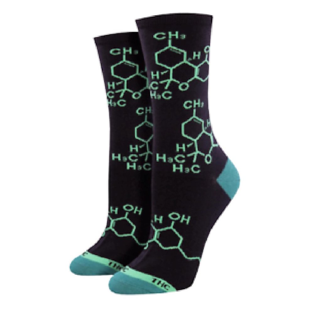 Men's THC Weed Molecule Collection Scientist Chemist Socks NWT Size 10-13